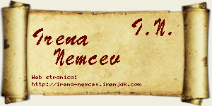 Irena Nemčev vizit kartica